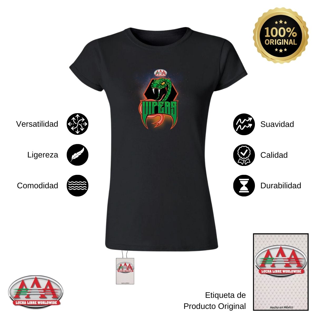 Playera Mujer Lucha Libre AAA Vipers