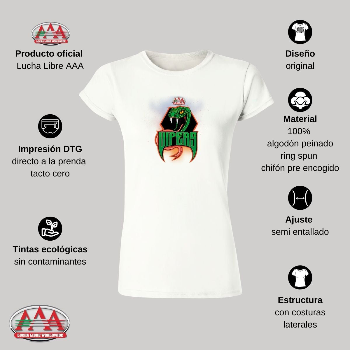 Playera Mujer Lucha Libre AAA Vipers