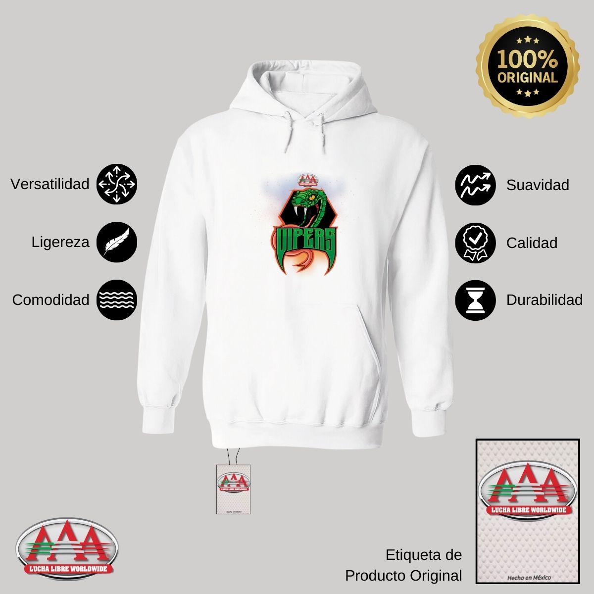 Sudadera Hombre Hoodie Lucha Libre AAA Vipers