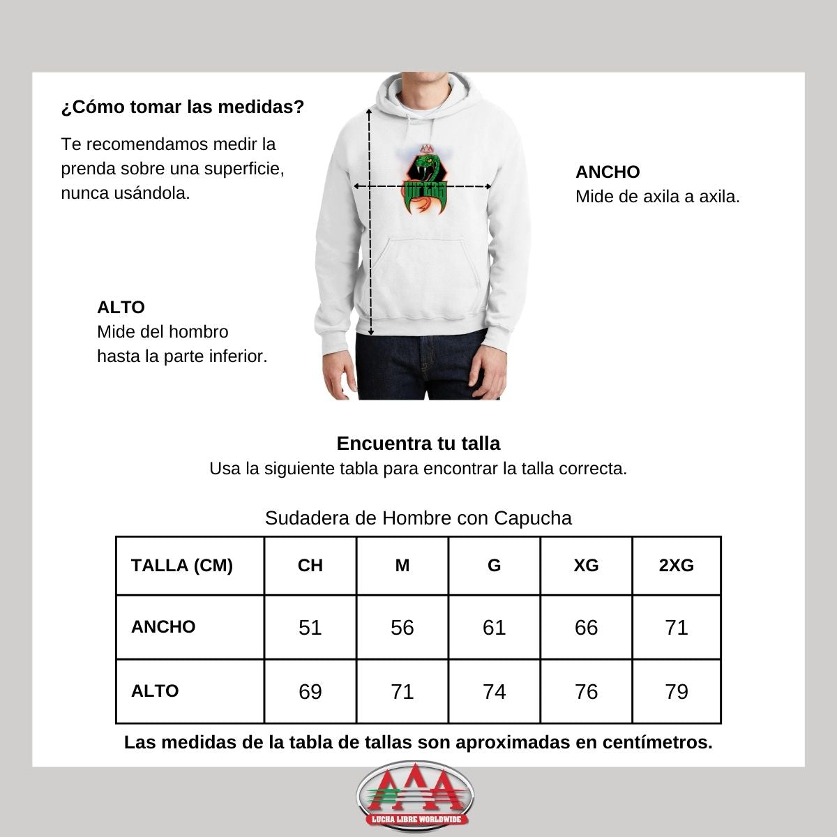 Sudadera Hombre Hoodie Lucha Libre AAA Vipers