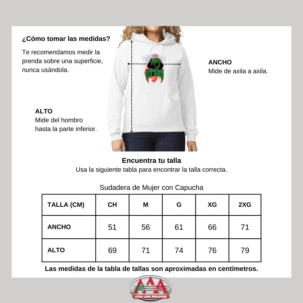 Sudadera Mujer Hoodie Lucha Libre AAA Vipers