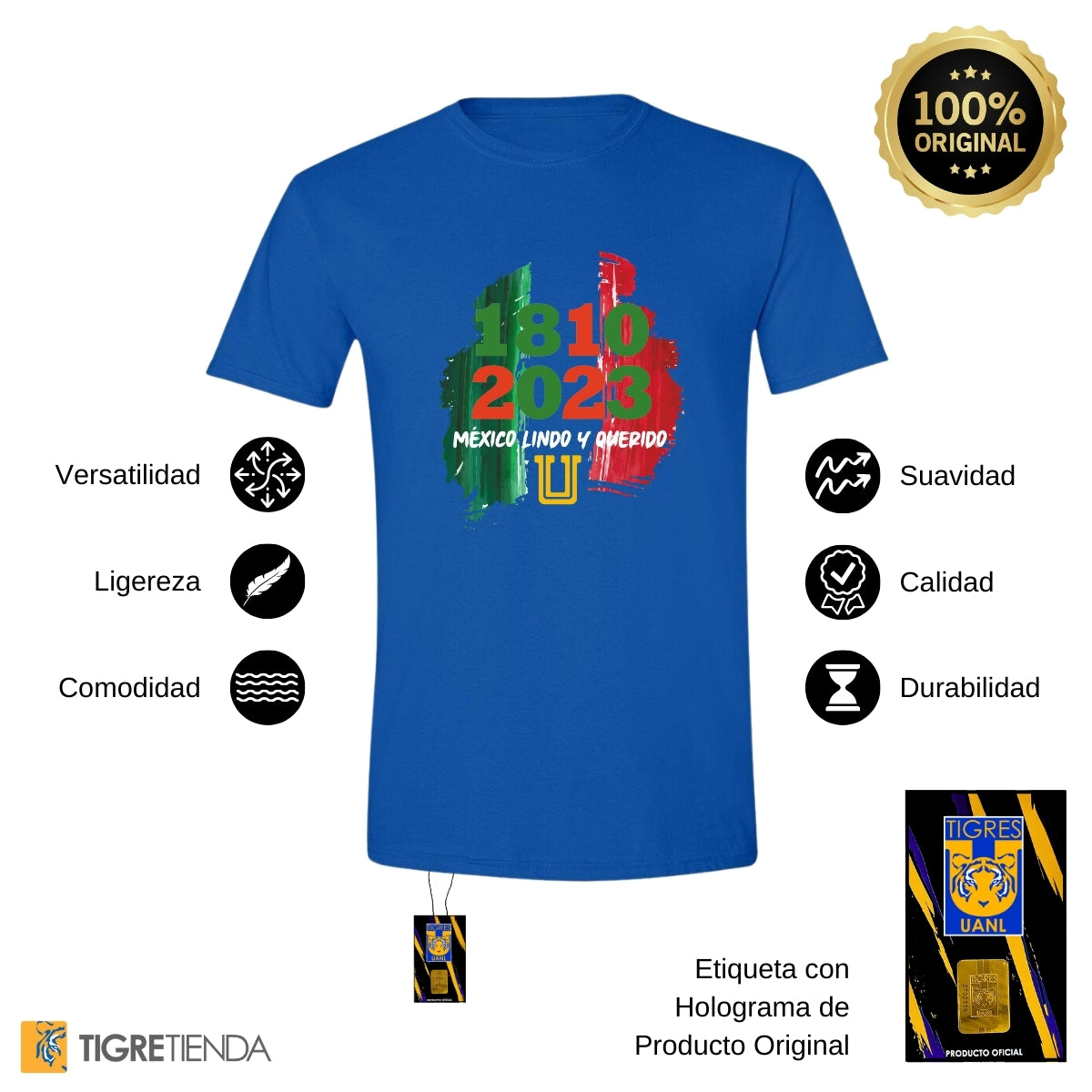 Playera Mexicana Hombre Tigres UANL México lindo y querido