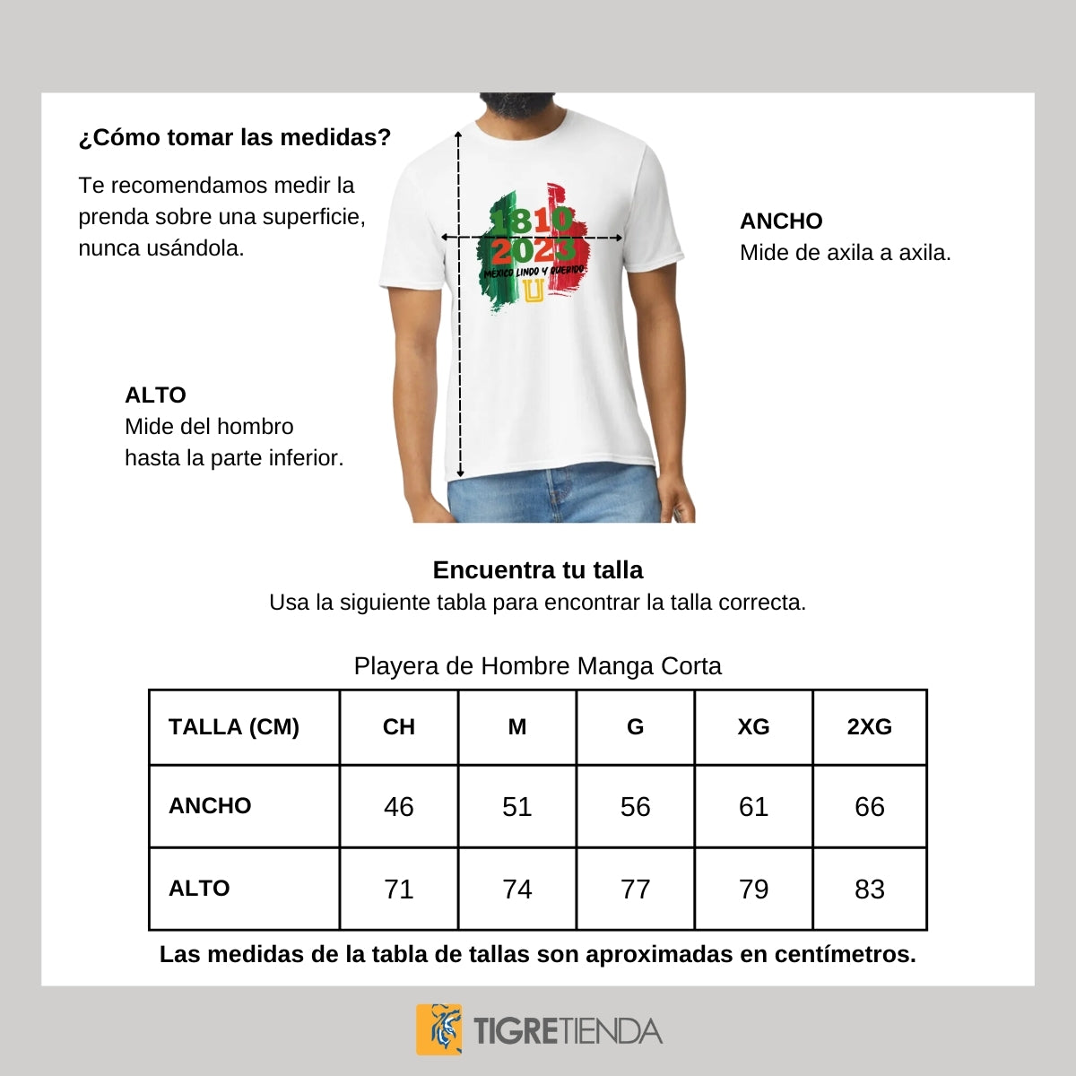 Playera Mexicana Hombre Tigres UANL México lindo y querido