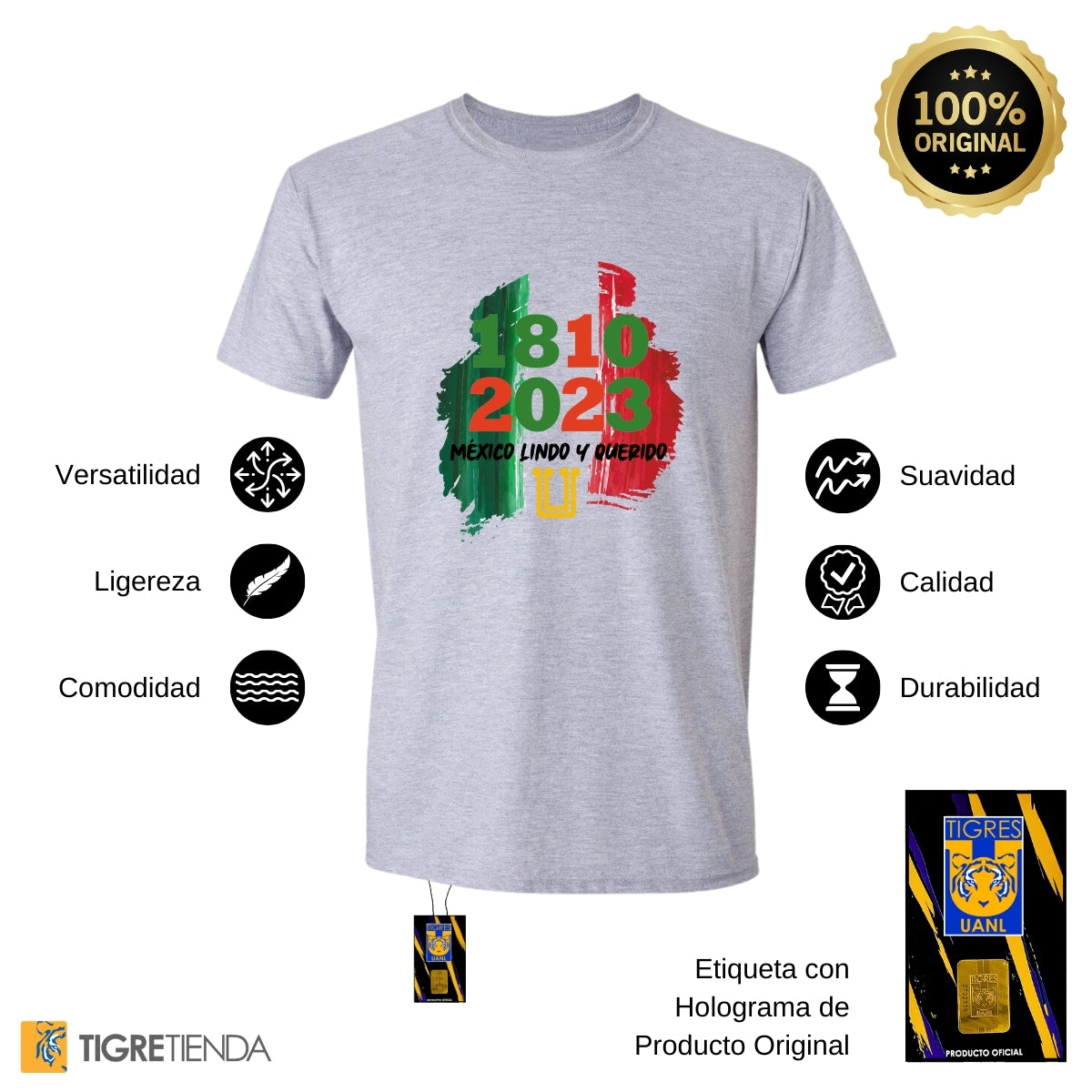 Playera Mexicana Hombre Tigres UANL México lindo y querido