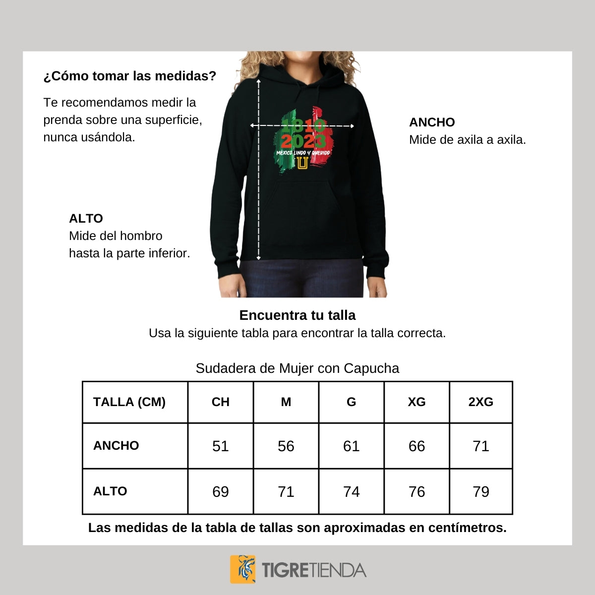 Sudadera Mujer Hoodie Tigres UANL México lindo y querido