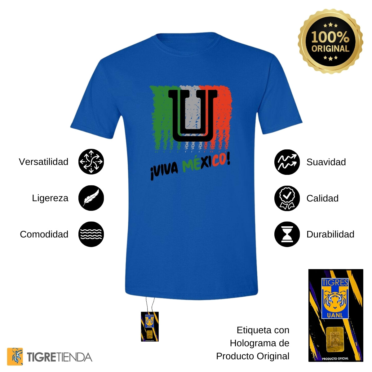 Playera Mexicana Hombre Tigres UANL Viva México