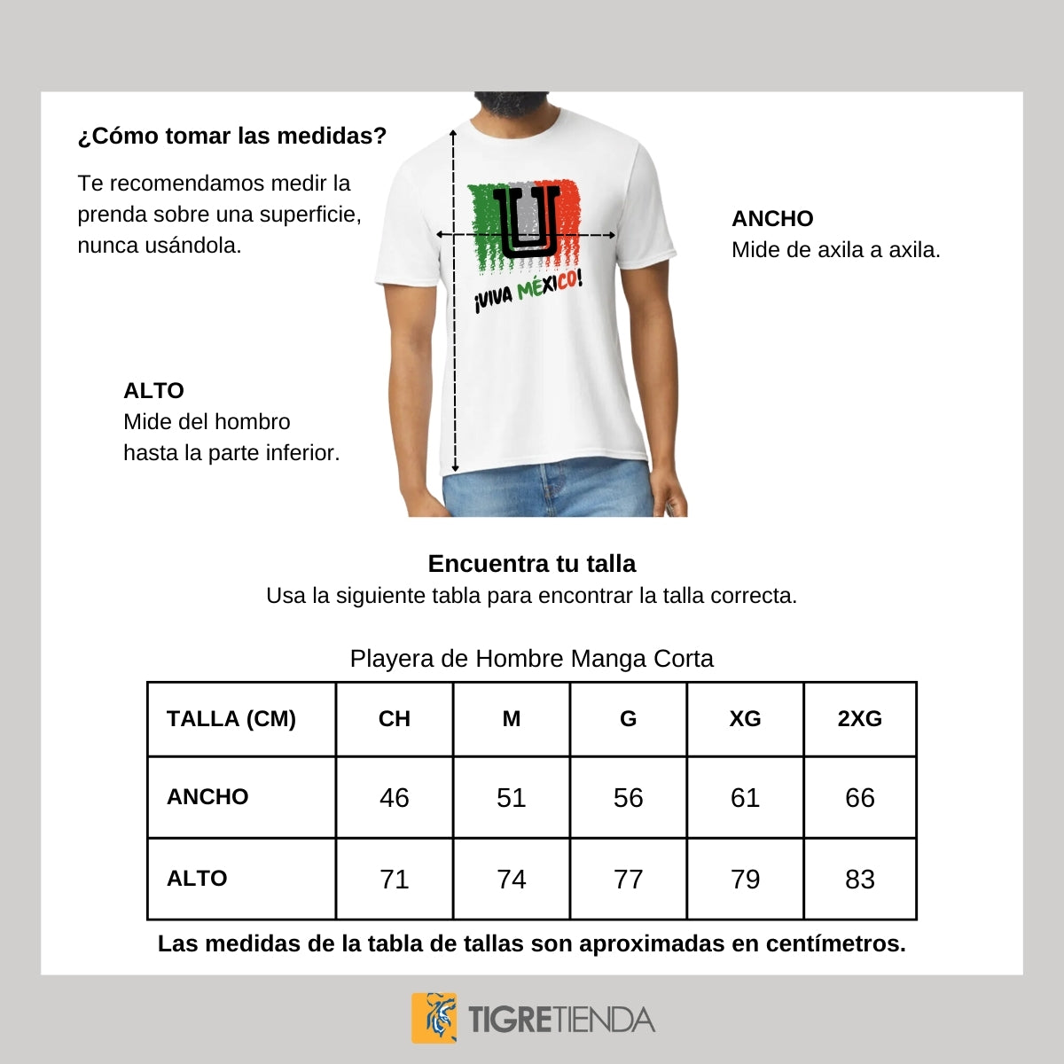 Playera Mexicana Hombre Tigres UANL Viva México