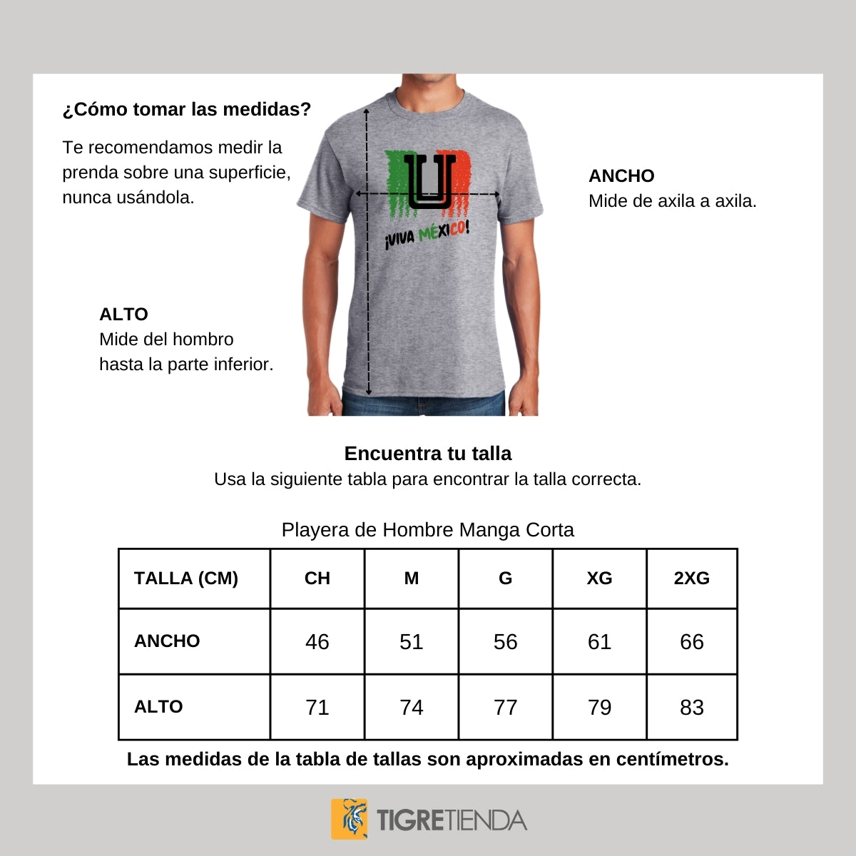 Playera Mexicana Hombre Tigres UANL Viva México