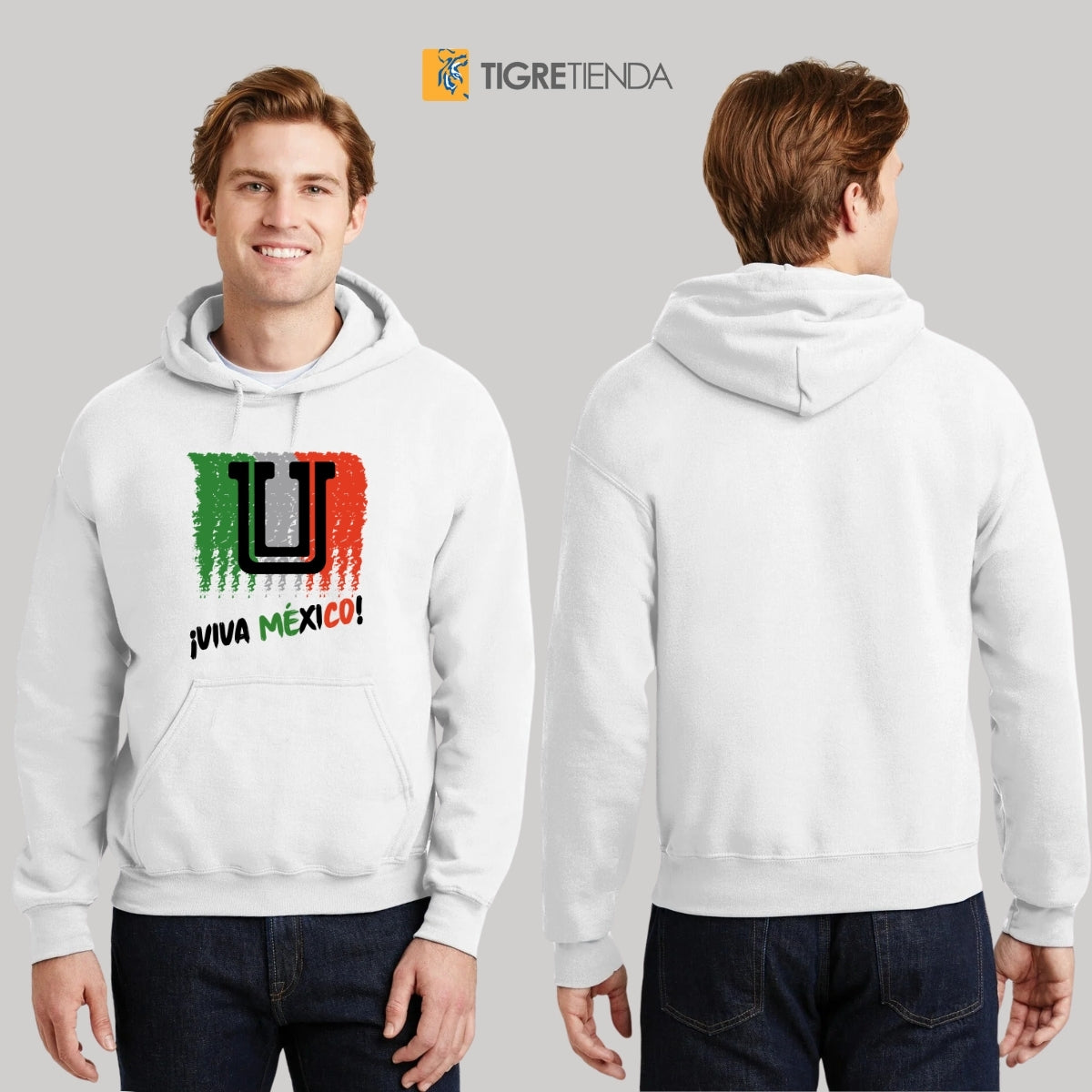 Sudadera Hombre Hoodie Tigres UANL Viva México