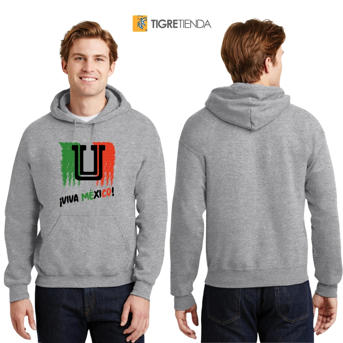 Sudadera Hombre Hoodie Tigres UANL Viva México