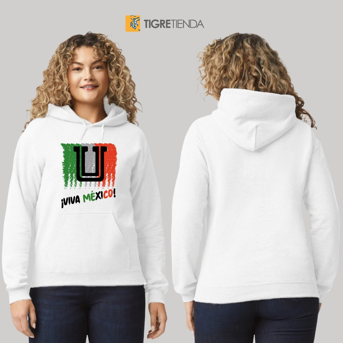 Sudadera Mujer Hoodie Tigres UANL Viva México