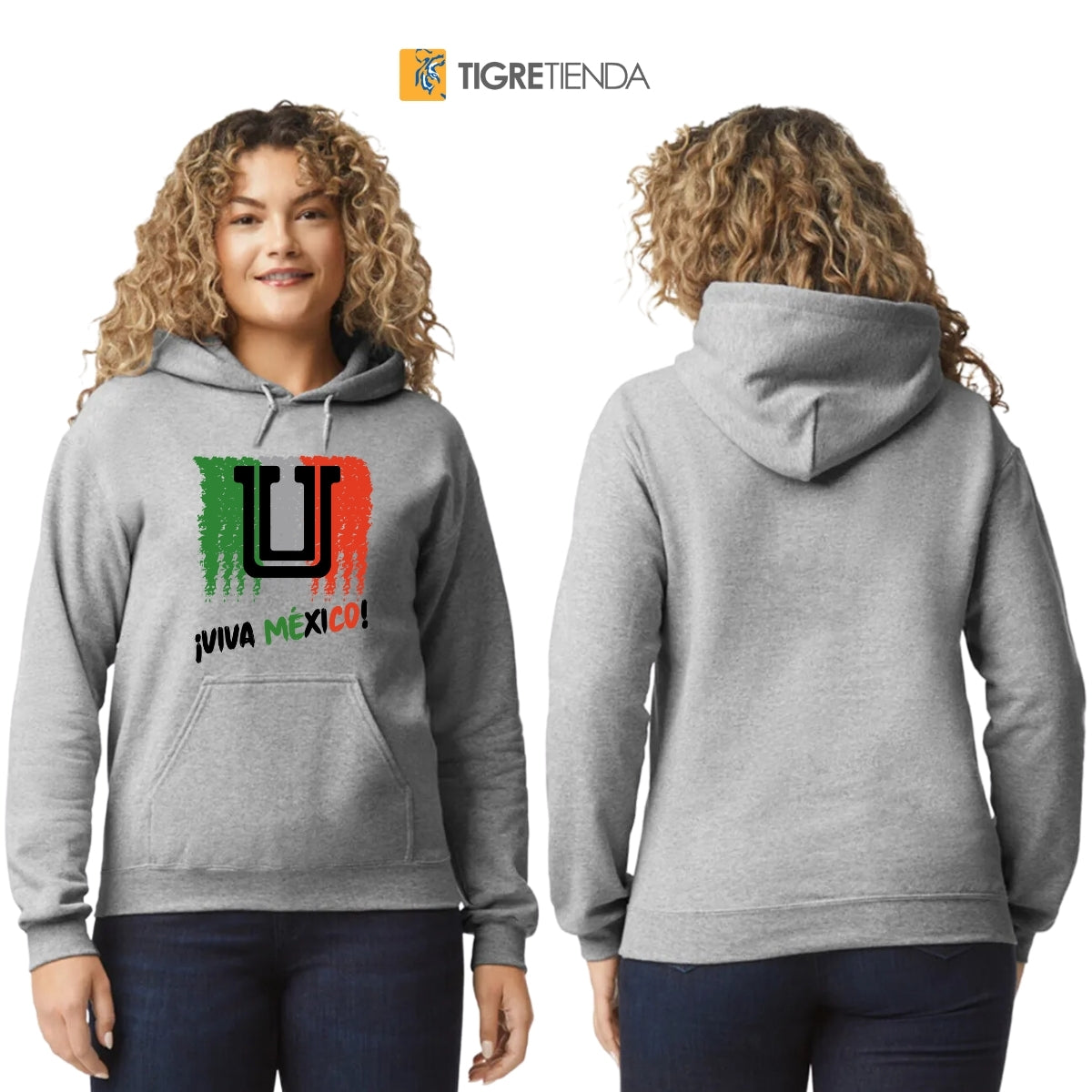 Sudadera Mujer Hoodie Tigres UANL Viva México