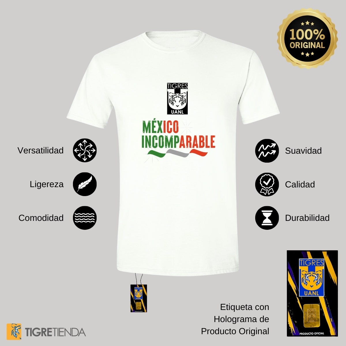 Playera Mexicana Hombre Tigres UANL México Incomparable