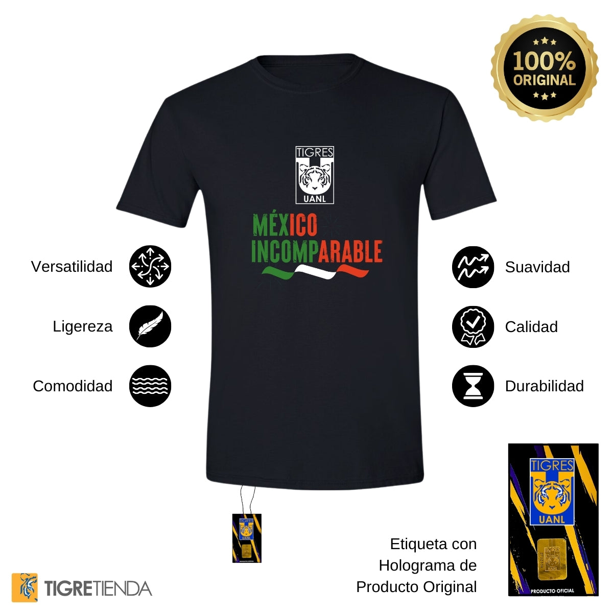 Playera Mexicana Hombre Tigres UANL México Incomparable