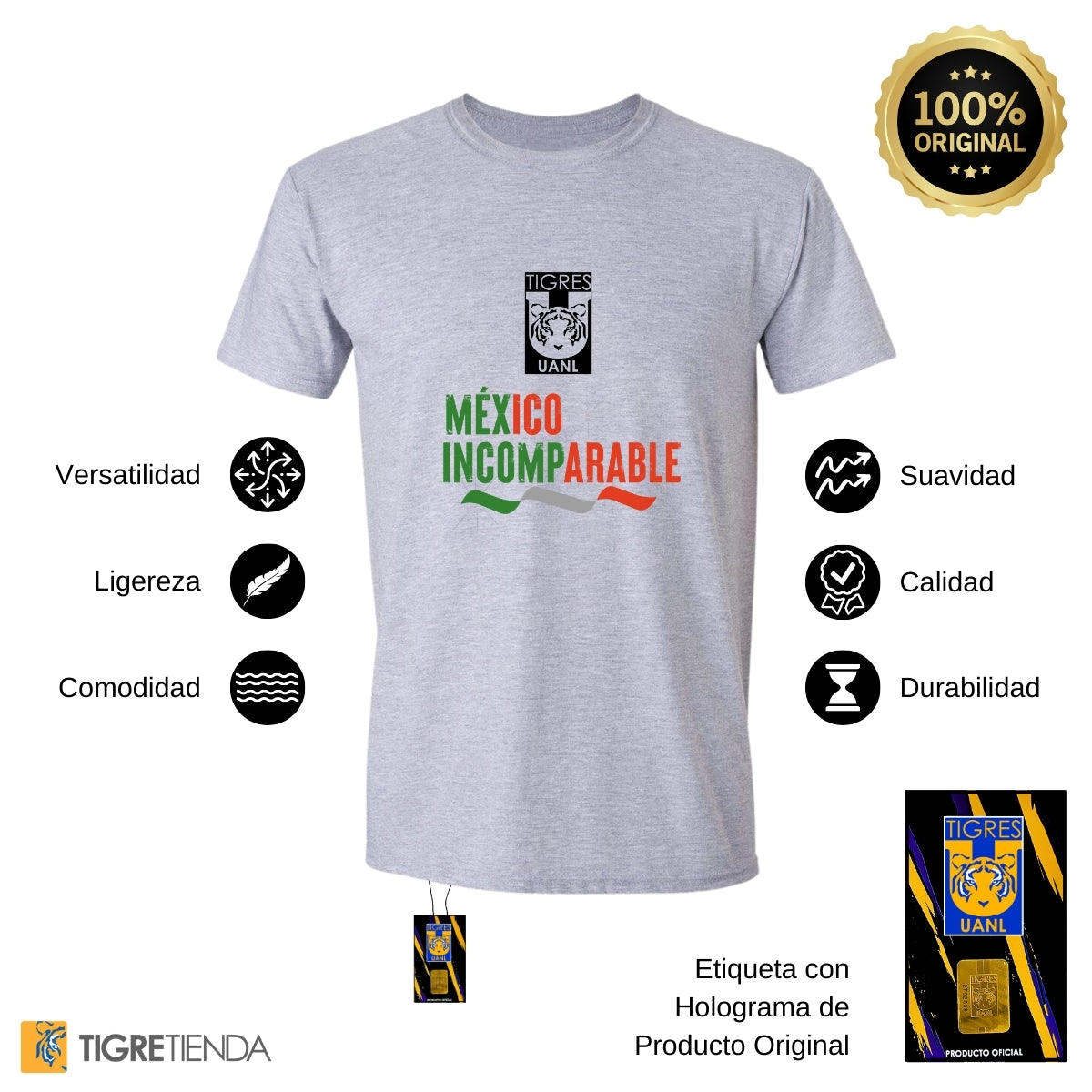 Playera Mexicana Hombre Tigres UANL México Incomparable