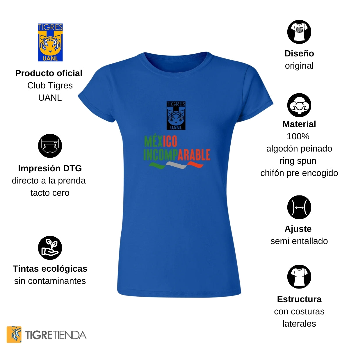 Playera Mexicana Hombre Tigres UANL Mujer Incomparable