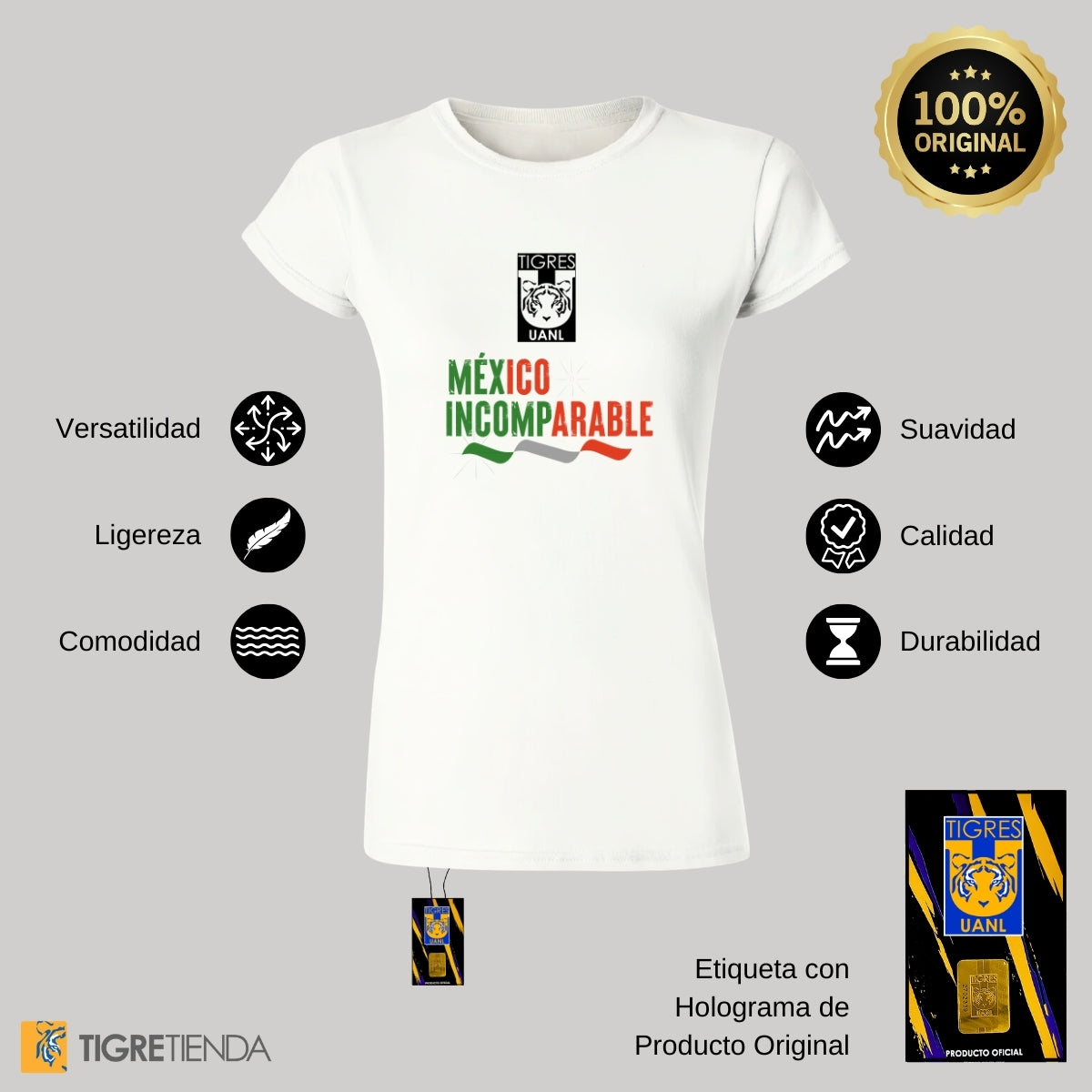 Playera Mexicana Hombre Tigres UANL Mujer Incomparable