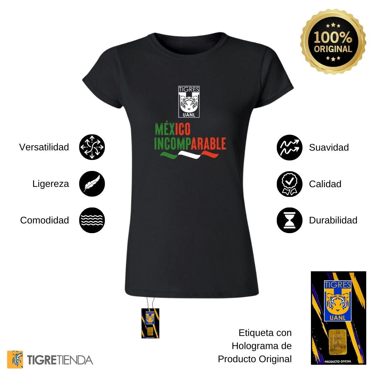 Playera Mexicana Hombre Tigres UANL Mujer Incomparable