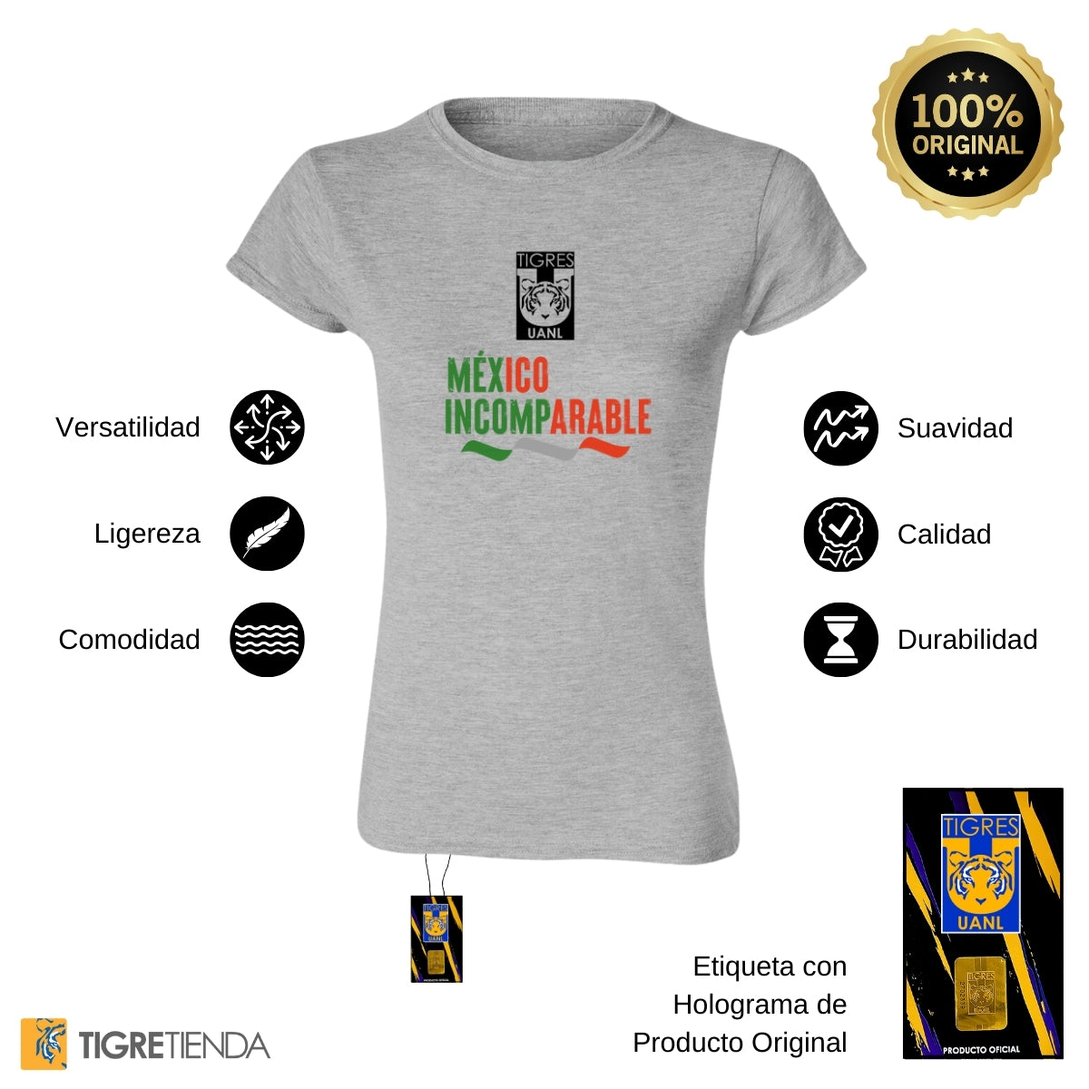 Playera Mexicana Hombre Tigres UANL Mujer Incomparable