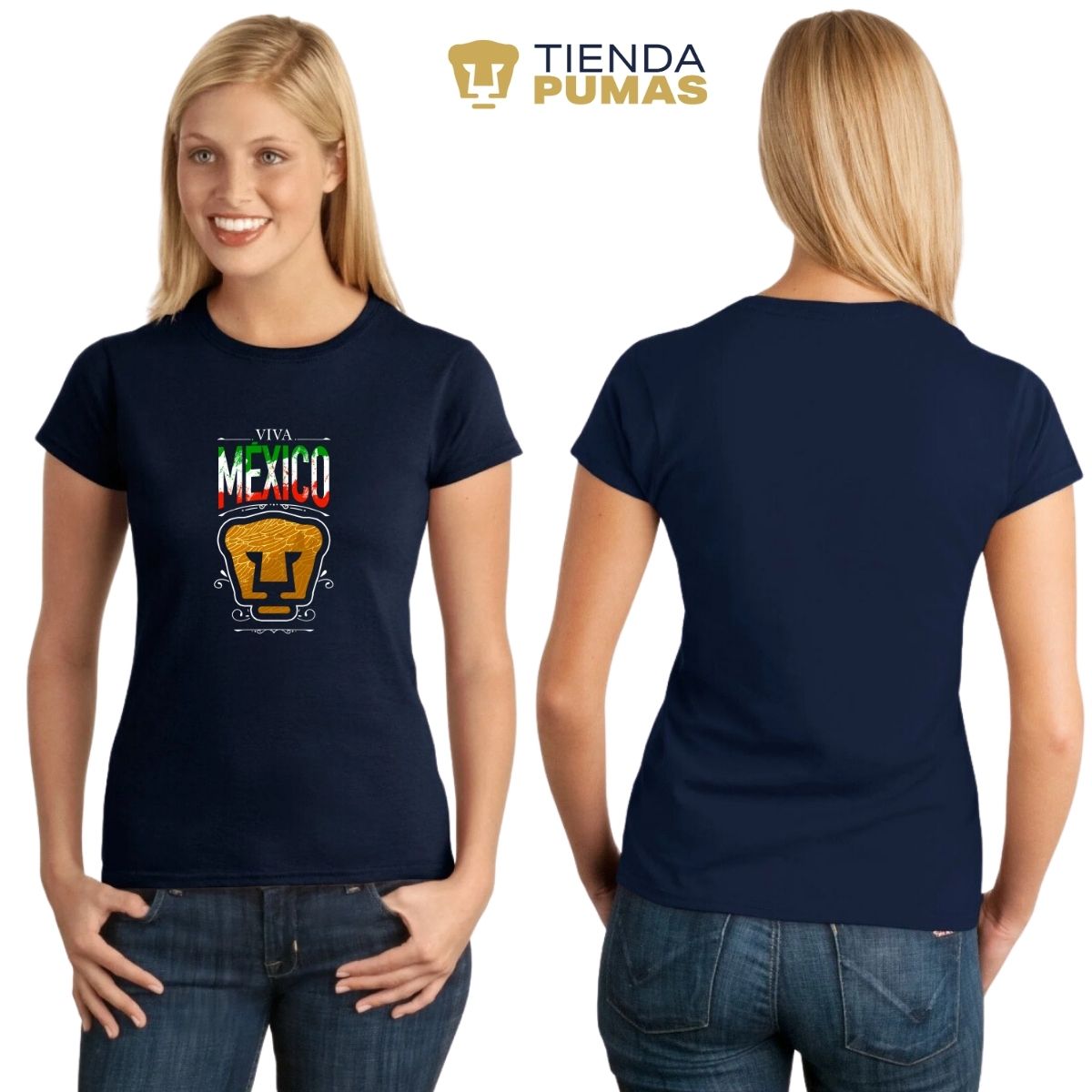 Playera Mujer Pumas UNAM Viva México Escudo