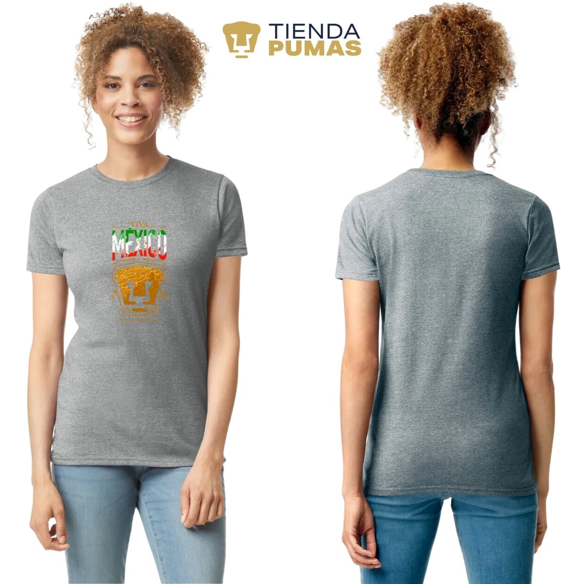 Playera Mujer Pumas UNAM Viva México Escudo