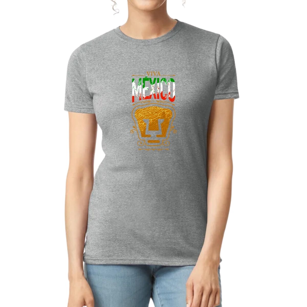 Playera Mujer Pumas UNAM Viva México Escudo