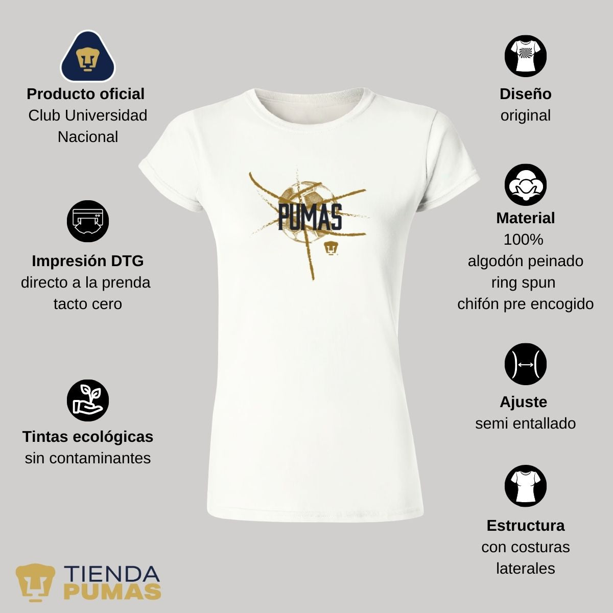 Playera Mujer Pumas UNAM Balón