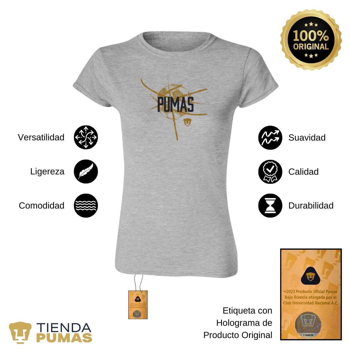 Playera Mujer Pumas UNAM Balón