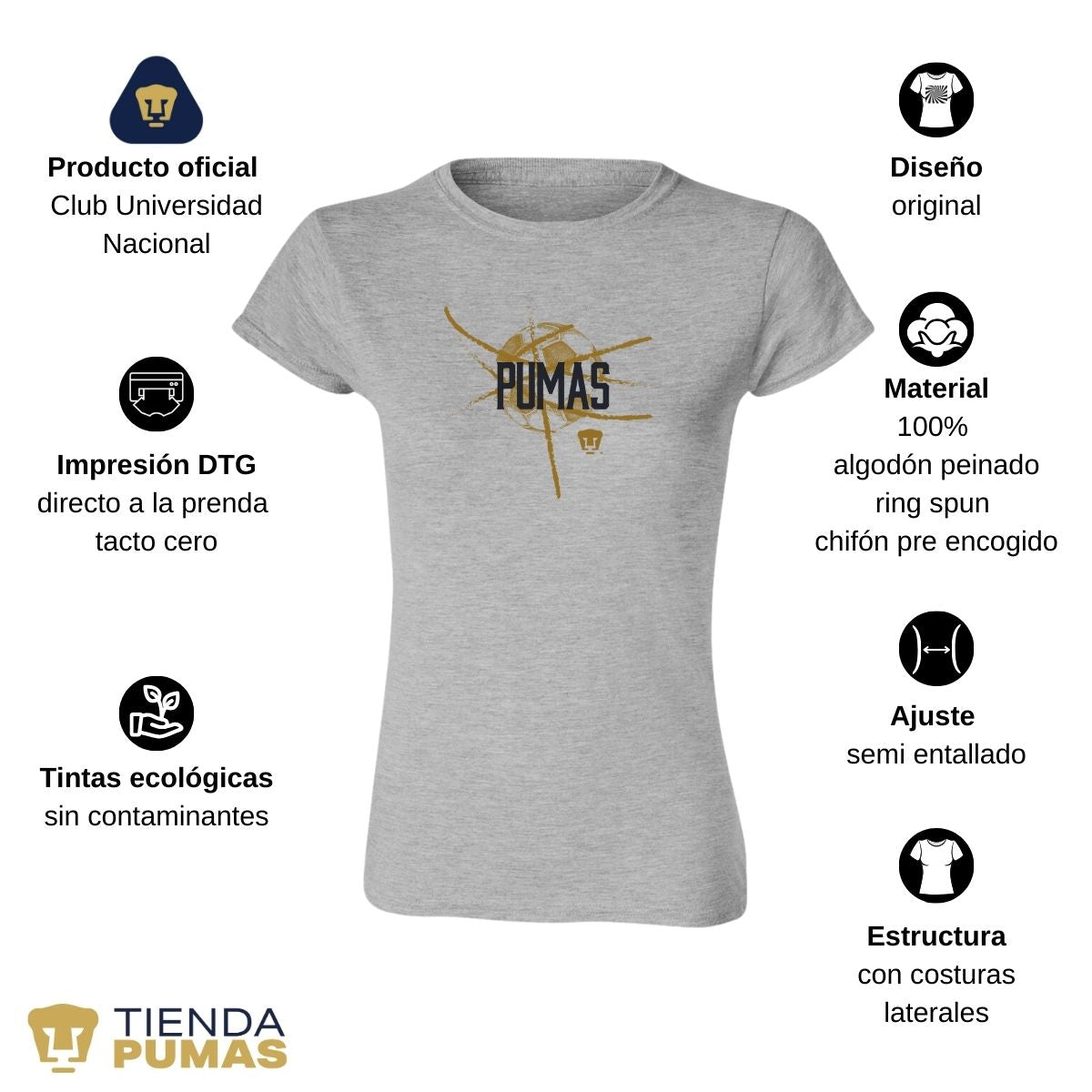 Playera Mujer Pumas UNAM Balón