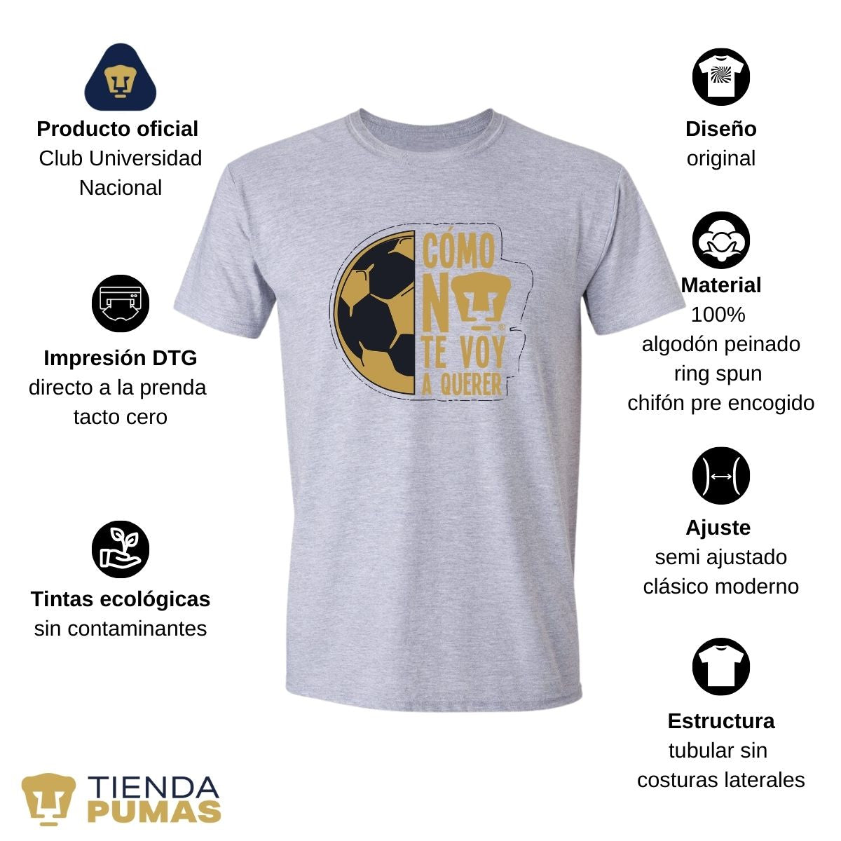 Playera Hombre Pumas UNAM Medio Balón