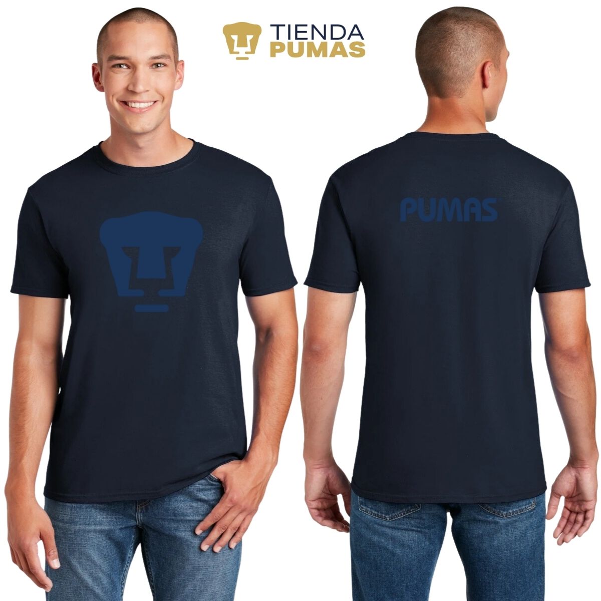 Playera Hombre Pumas Logo Azul