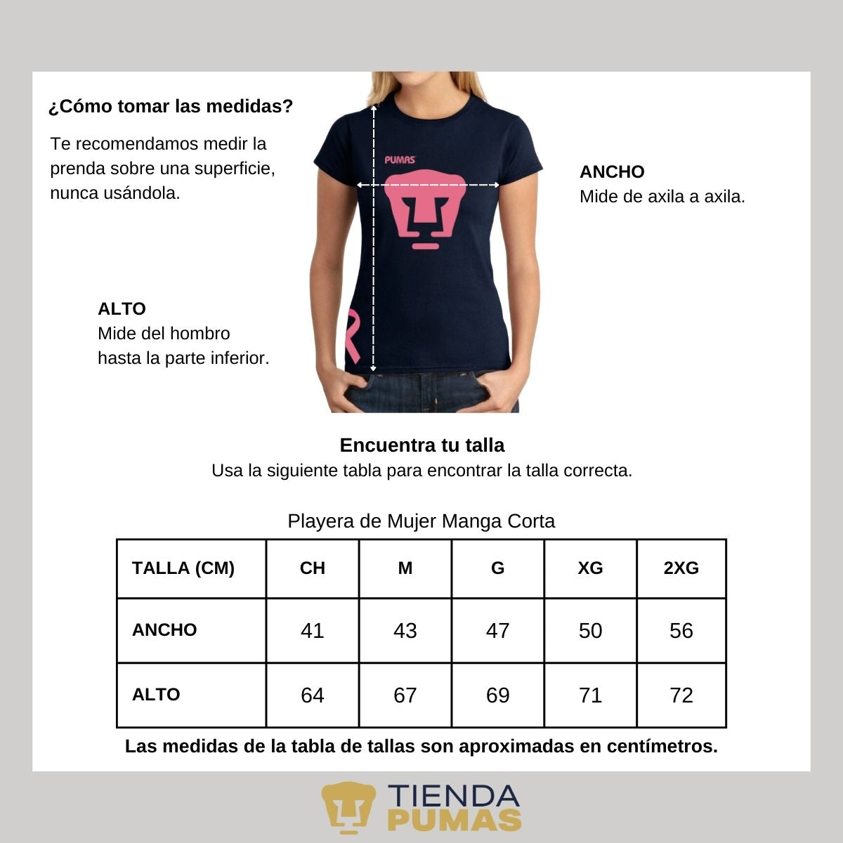 Playera Mujer Pumas UNAM Mes Rosa