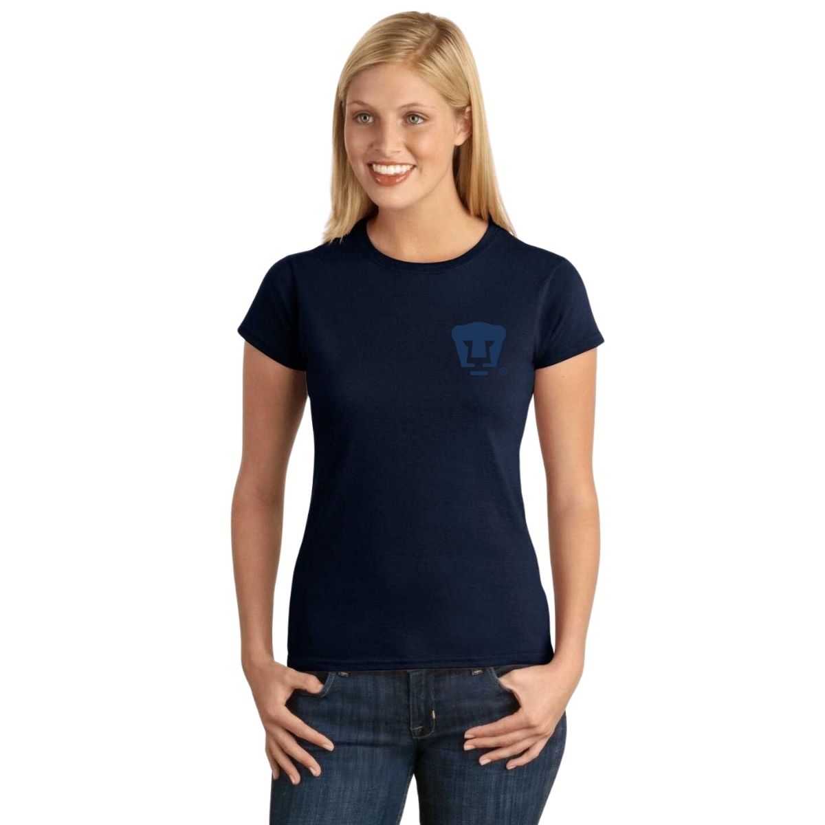 Playera Mujer Pumas UNAM Logo Azul