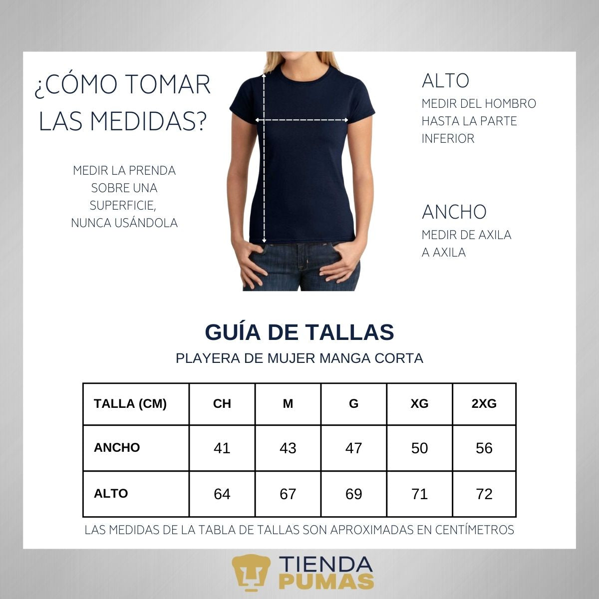 Playera Mujer Pumas UNAM Logo Azul