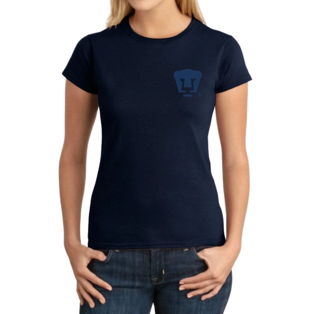 Playera Mujer Pumas UNAM Logo Azul