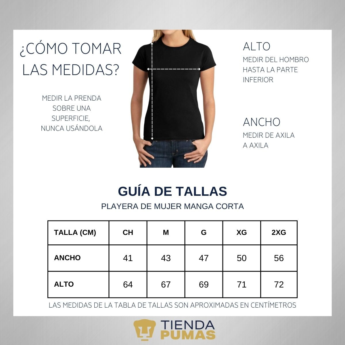 Playera Mujer Pumas UNAM Logo Azul