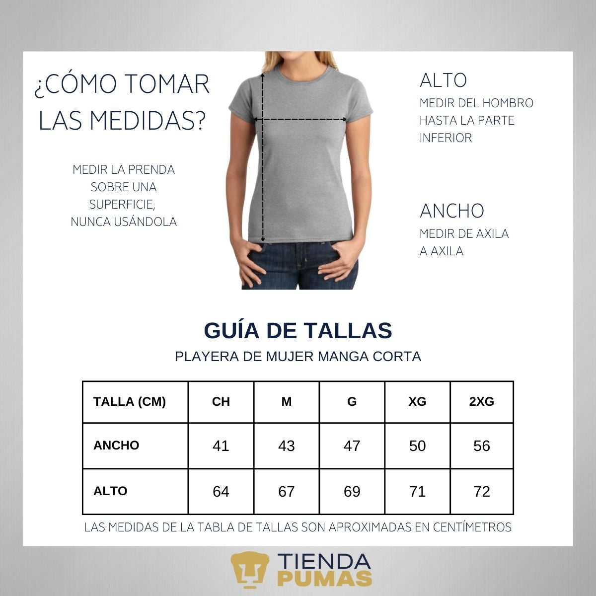 Playera Mujer Pumas UNAM Logo Azul