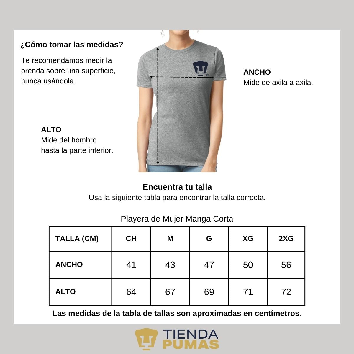 Playera Mujer Pumas UNAM Logo Azul