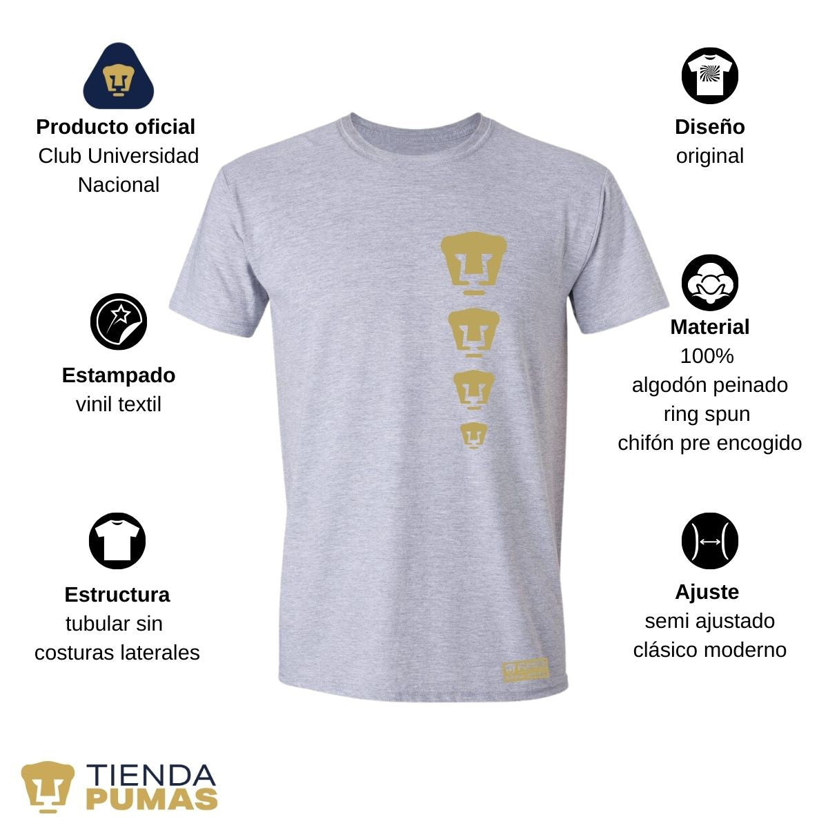 Playera Hombre Pumas UNAM Edición Limitada 3 Vinil