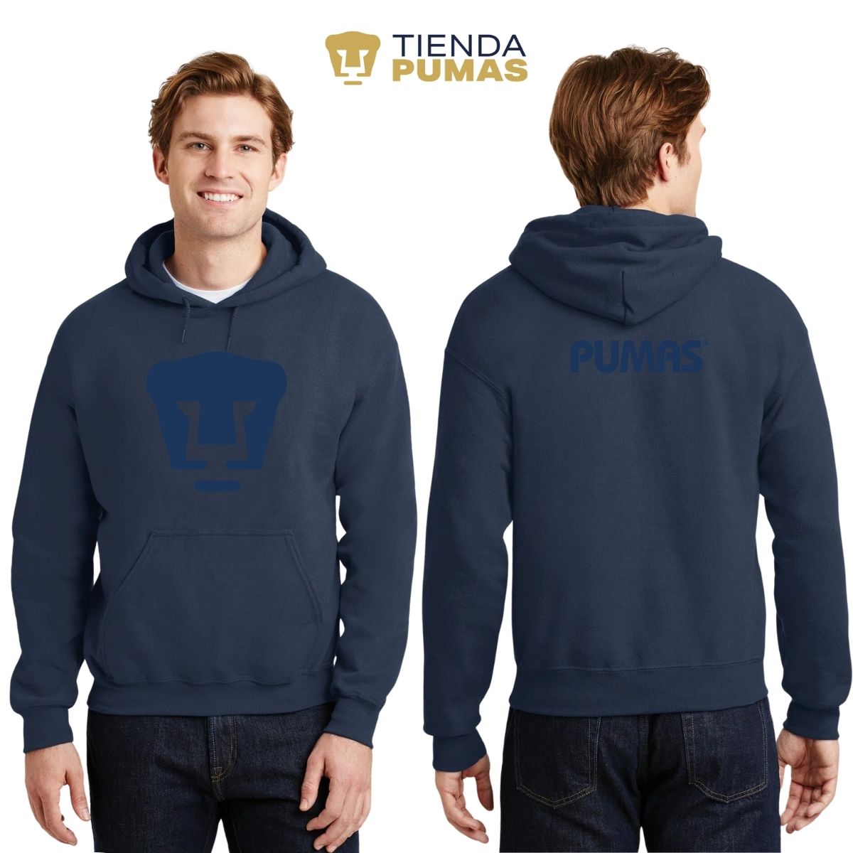 Sudadera para Hombre Hoodie Pumas UNAM Logo Azul