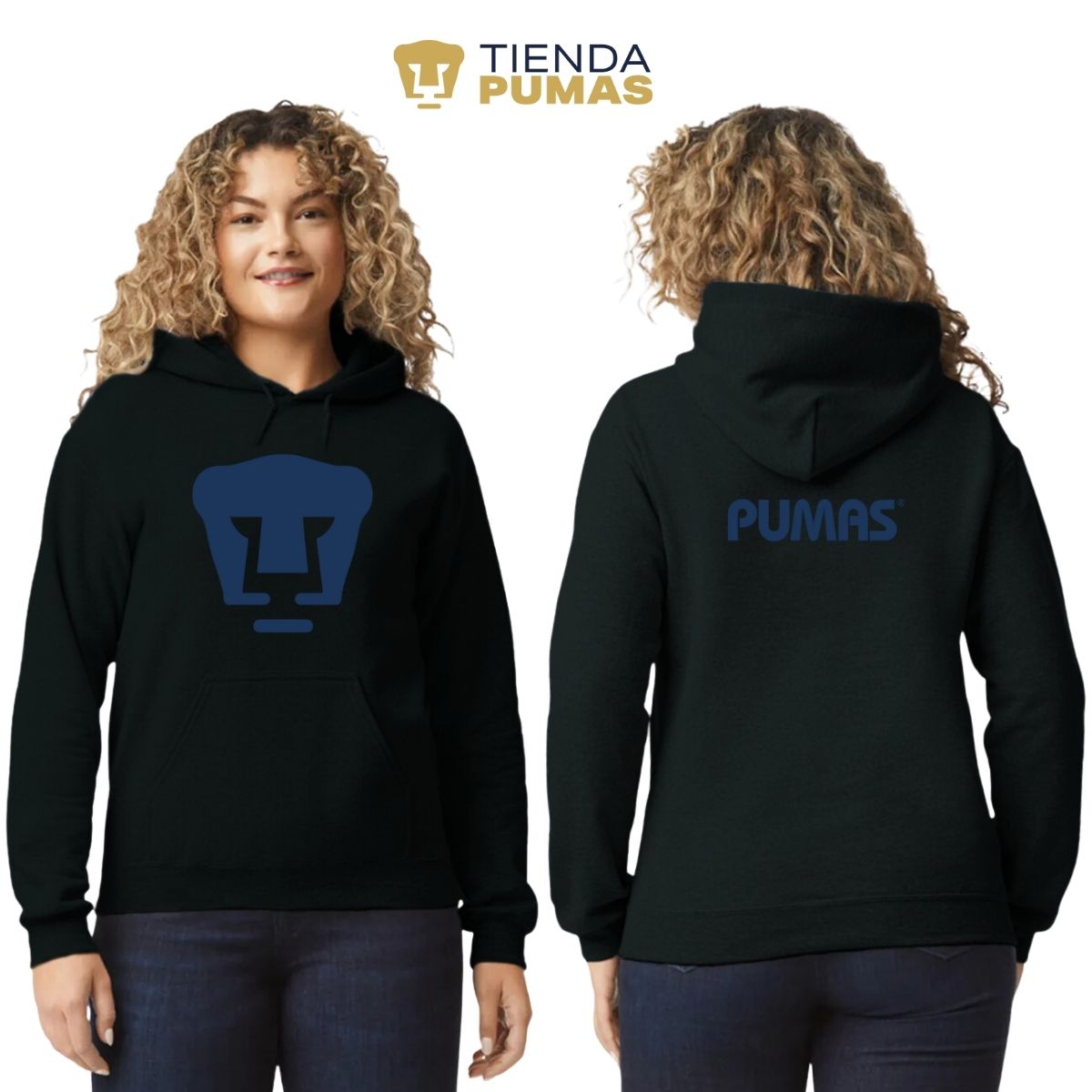 Sudadera para Mujer Hoodie Pumas UNAM Logo Azul