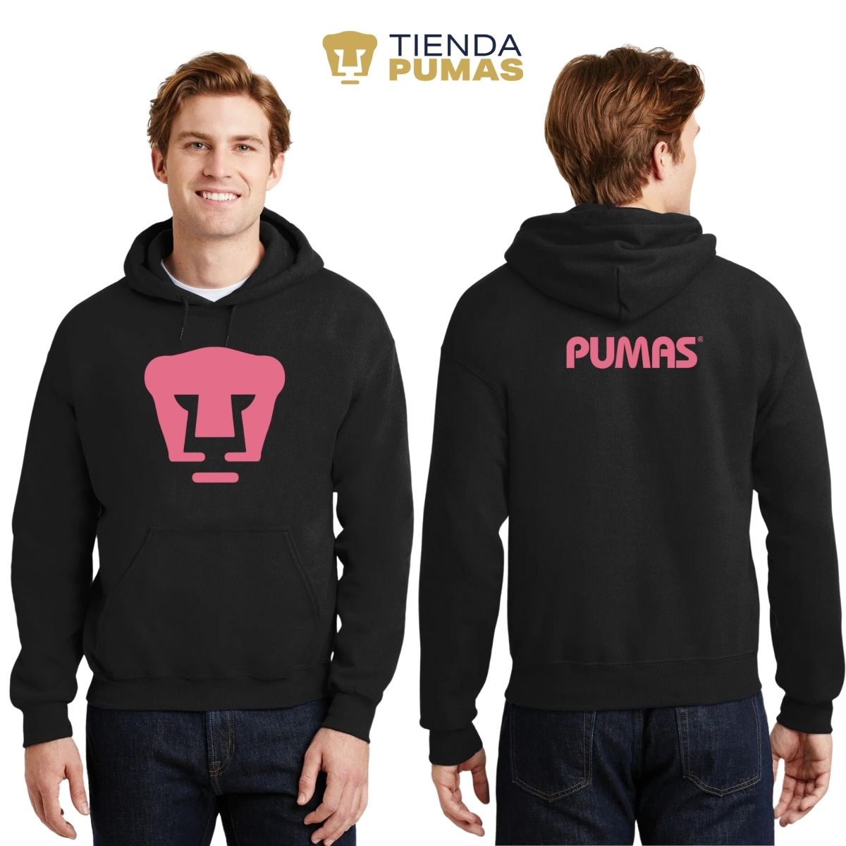 Sudadera para Hombre Hoodie Pumas UNAM Logo Rosa