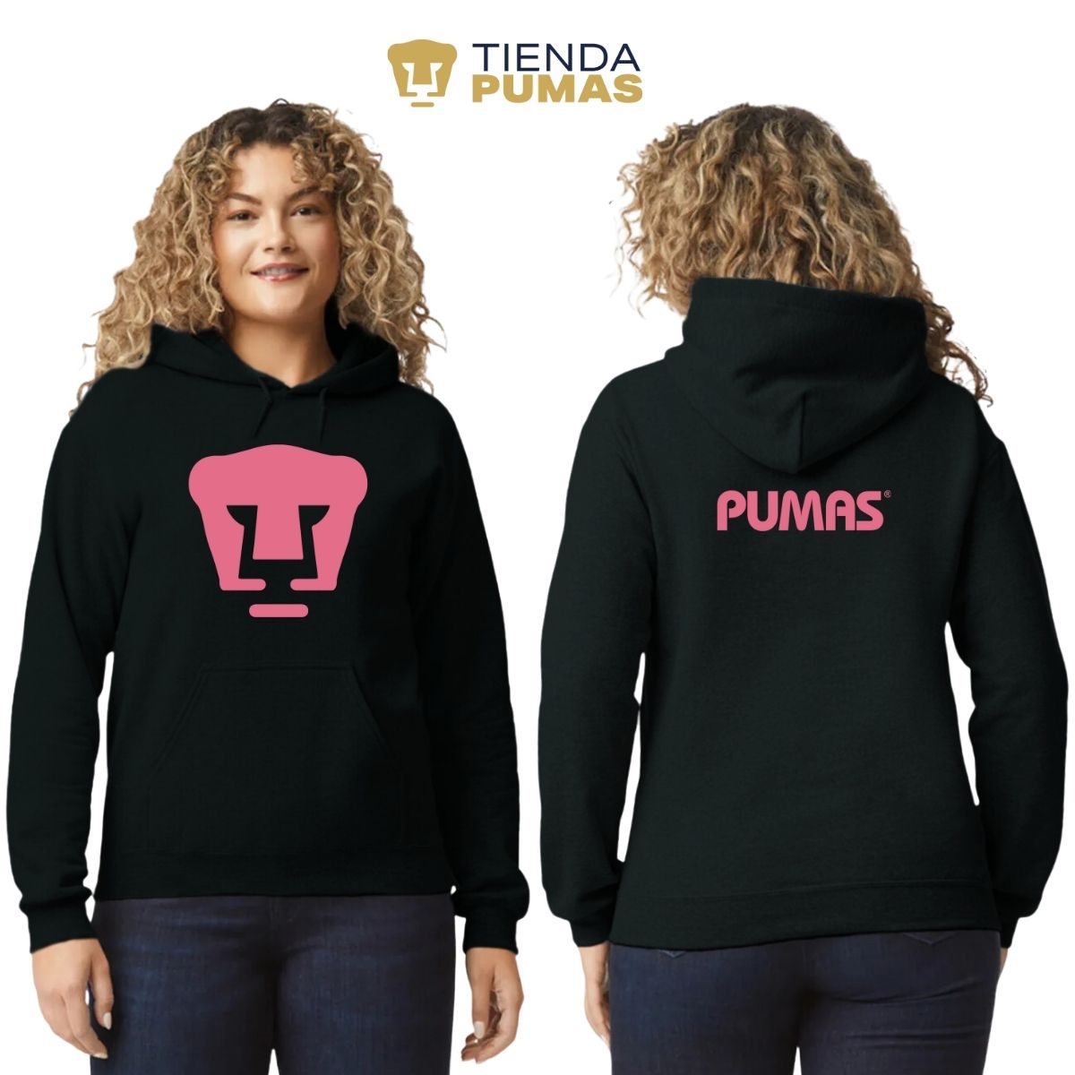 Sudadera para Mujer Hoodie Pumas UNAM Logo Rosa