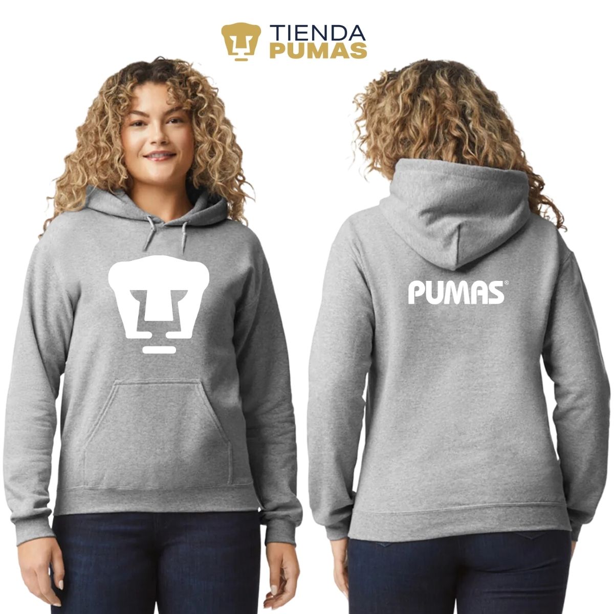 Sudadera para Mujer Hoodie Pumas UNAM Logo Blanco