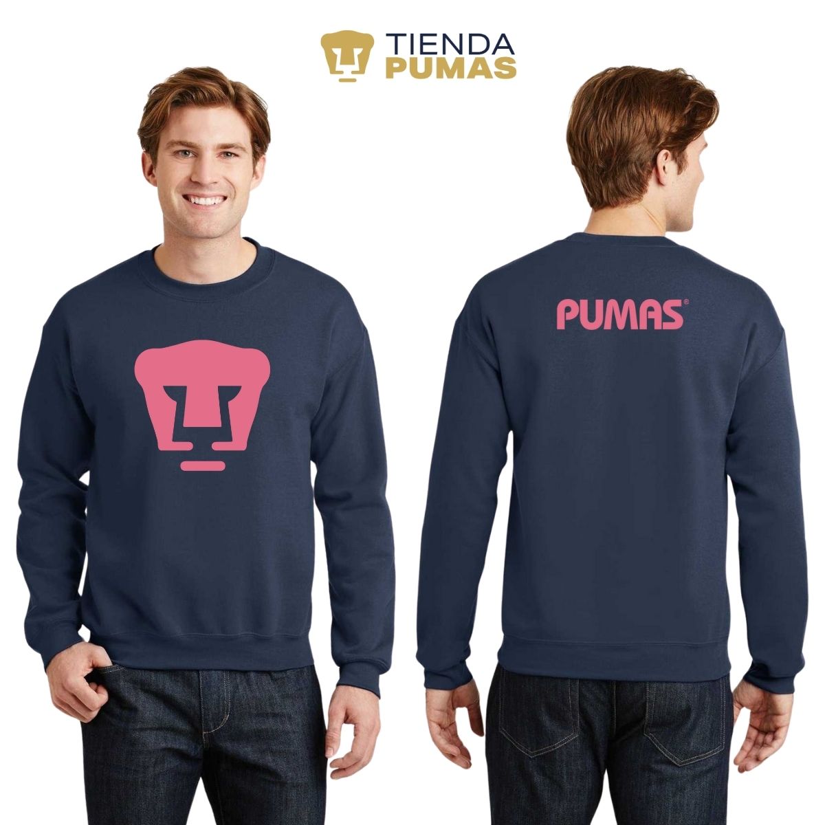 Sudadera Unisex Pumas Logo Rosa