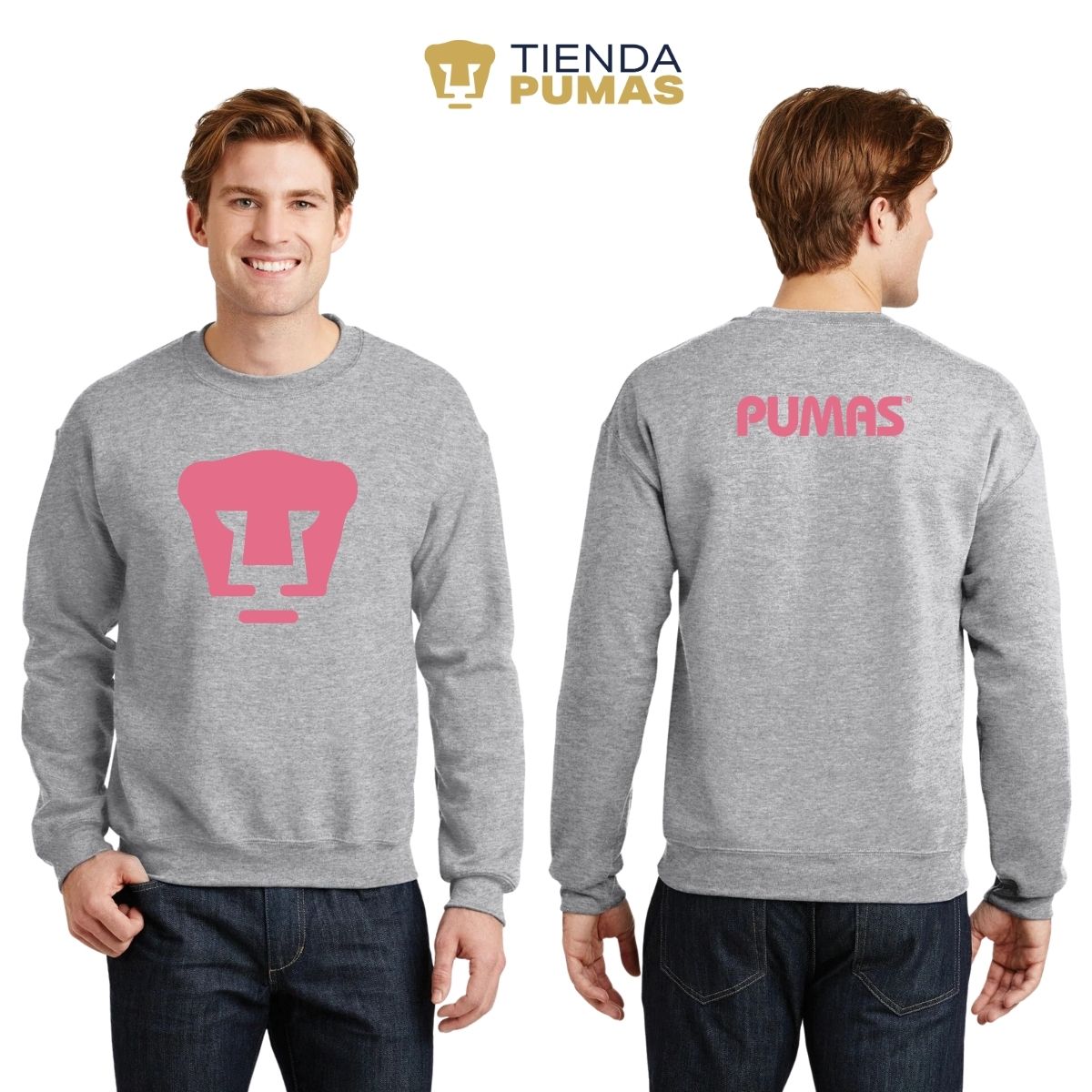 Sudadera Unisex Pumas Logo Rosa