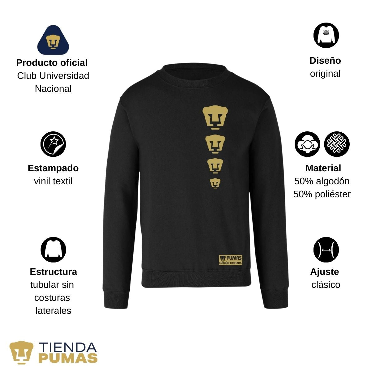 Sudadera Hombre Pumas UNAM Ed Lmt 3 Vinil