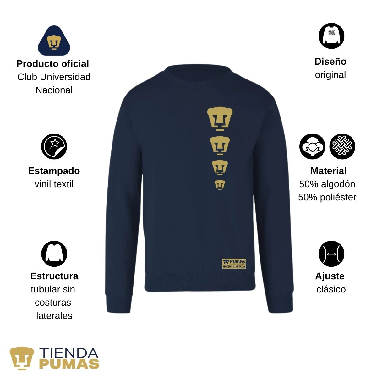 Sudadera Mujer Pumas UNAM Ed Lmt 3 Vinil