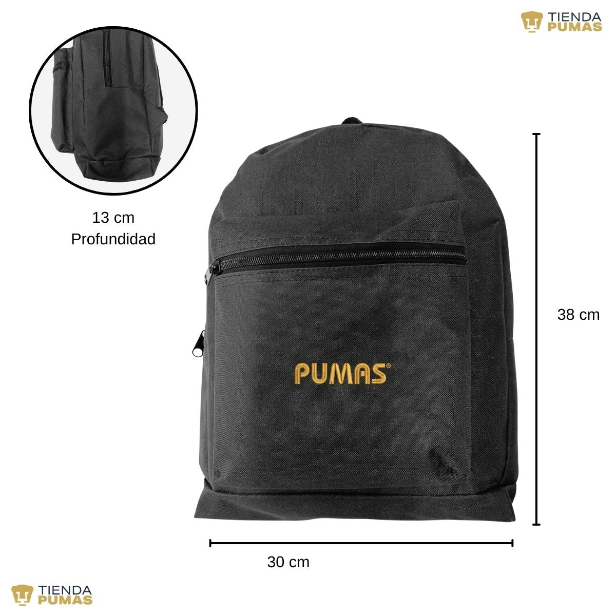 Mochila Escolar Pumas UNAM Logo Pumas Bordado