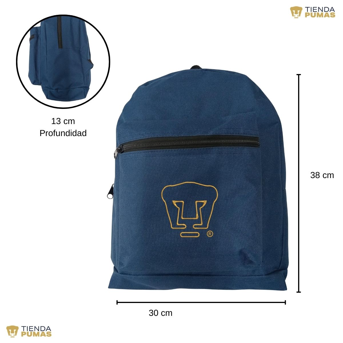 Mochila Escolar Pumas UNAM Contorno Bordado